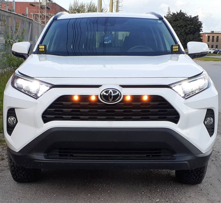 4pc Raptor Style Amber LED Grille Lighting Kit For 19-up Toyota RAV4 Basic Grill