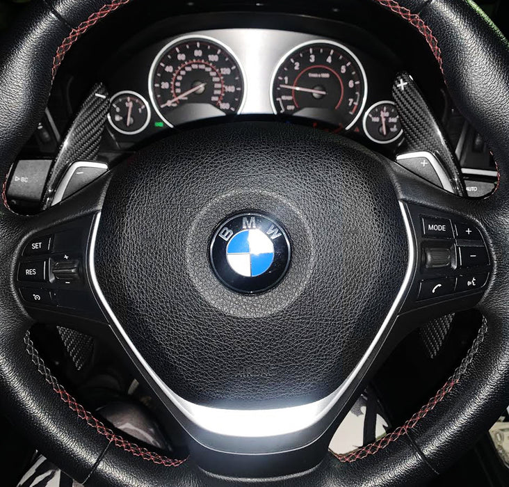 Real Carbon Fiber Steering Wheel Paddle Shift Extension For BMW 2 3 4 X3 X5 X6