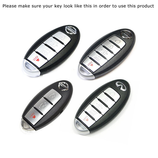 Carbon Fiber GTR Style Key Fob Cover Case For Nissan or Infiniti Oval Remote Key