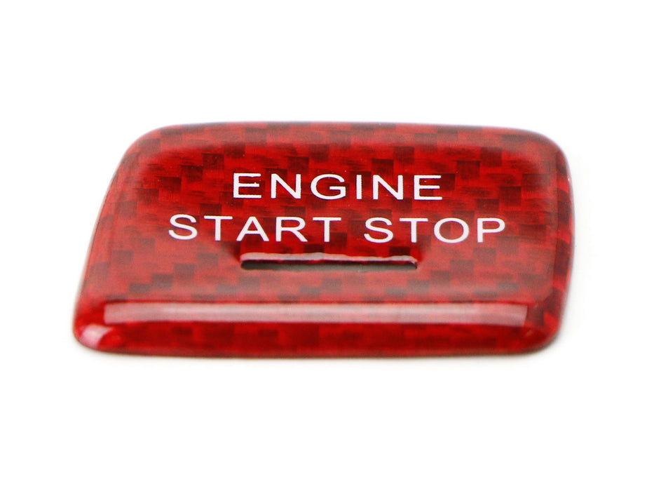 Red Real Carbon Fiber Engine Push Start Button Cover For 14-19 Chevy C7 Corvet