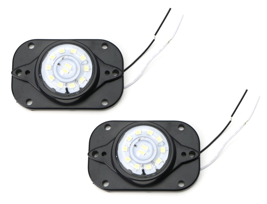 White 12-LED Surface Flush Mount LED Lighting Kit for Front Driving/Fog Lights