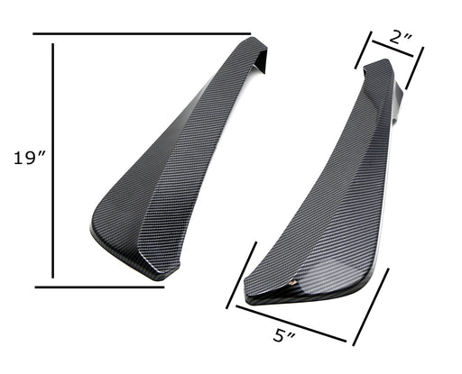 Black Carbon Fiber Finish PP Universal Fit Rear Bumper Lip Splitter Diffusers