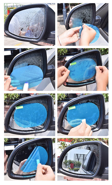 4-Pack HD PET Nano Anti-Fog Anti-Glare Car Rear View Mirror Protective Film Set