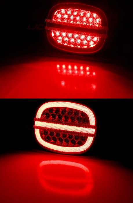 Red Lens w/ Chrome Reflex Full LED Halo/Laser Tail Lamps For 1990-96 C4 Corvette