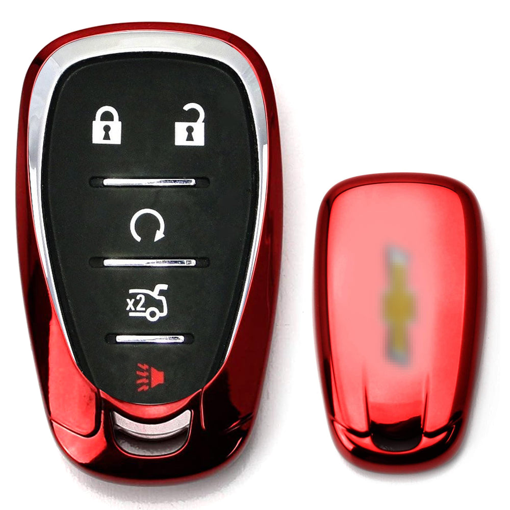 Glossy Red Smart Key Fob Shell For Chevy Camaro Malibu Cruze Spark Volt Bolt