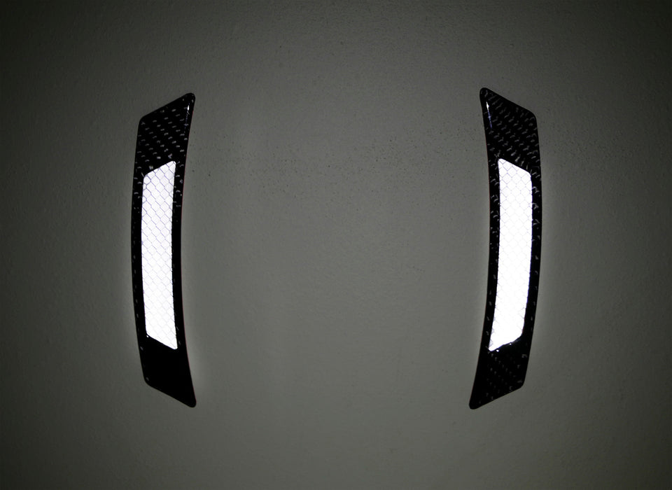 Universal White Reflective Side Marker Sticker w/Outer Black For Wheel Well Arch