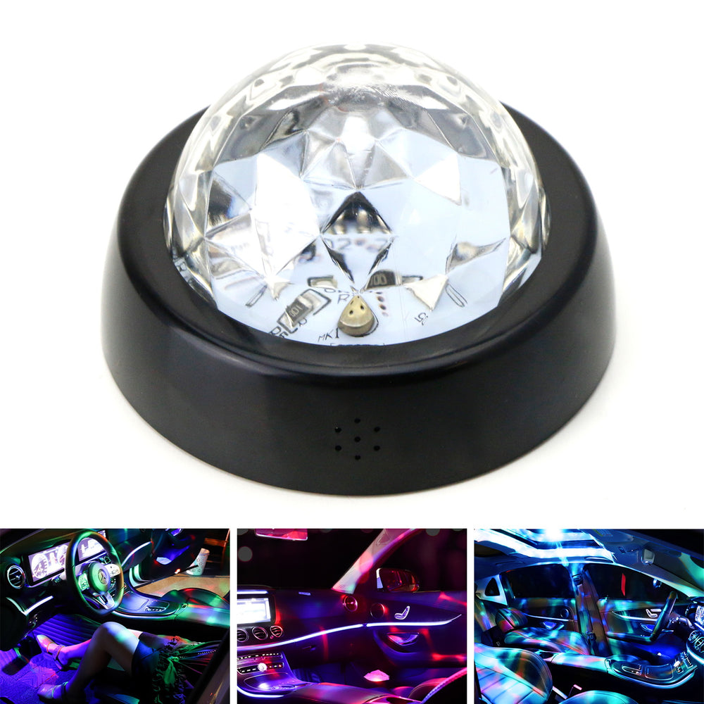 USB Rechargeable Sound Active Multi-Color RGB LED Interior DJ Disco Light Ball