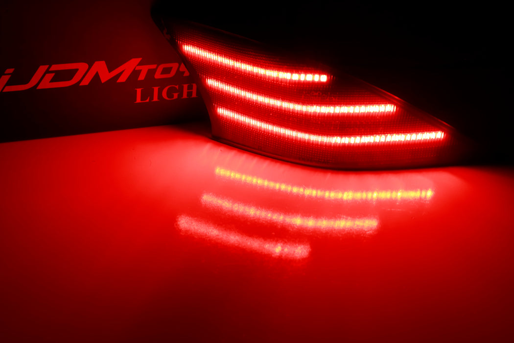 Smoked Lens Red LED Rear Bumper Reflector Lights For Lexus 14-20 IS250 IS350 ISF