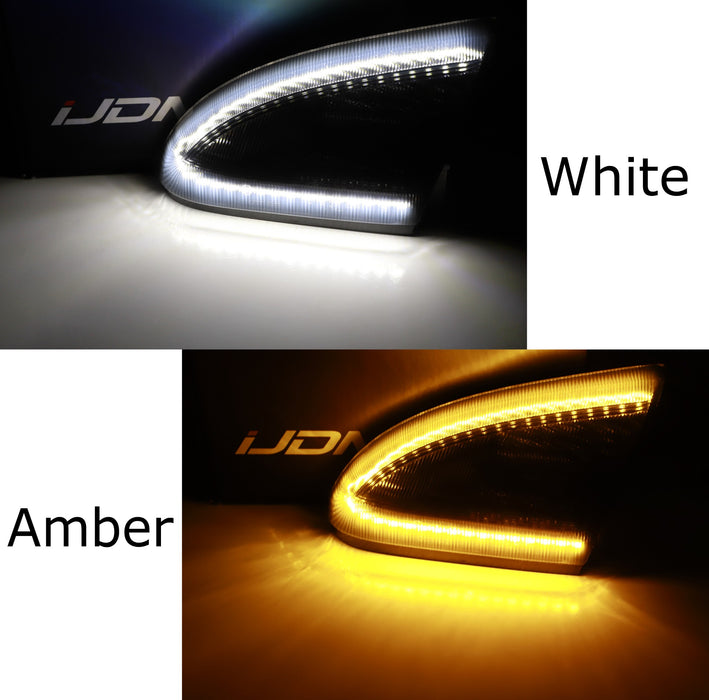 Smoke White/Amber Switchback LED Sequential Blink Side Mirror Lamps For Gen4 RAM