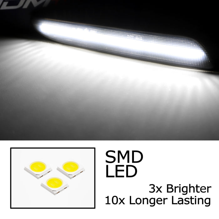 Smoke Lens White Full LED Side Marker Lamps For 2007-09 Mercedes W211 E-Class 4d