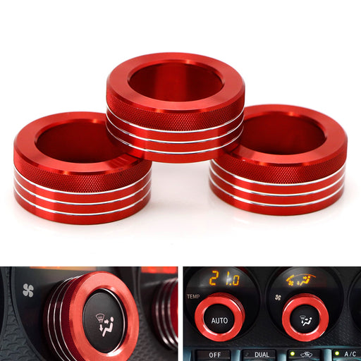 Red AC Climate Control Switch Knob Ring Covers For Scion FR-S, Toyota 86, BRZ