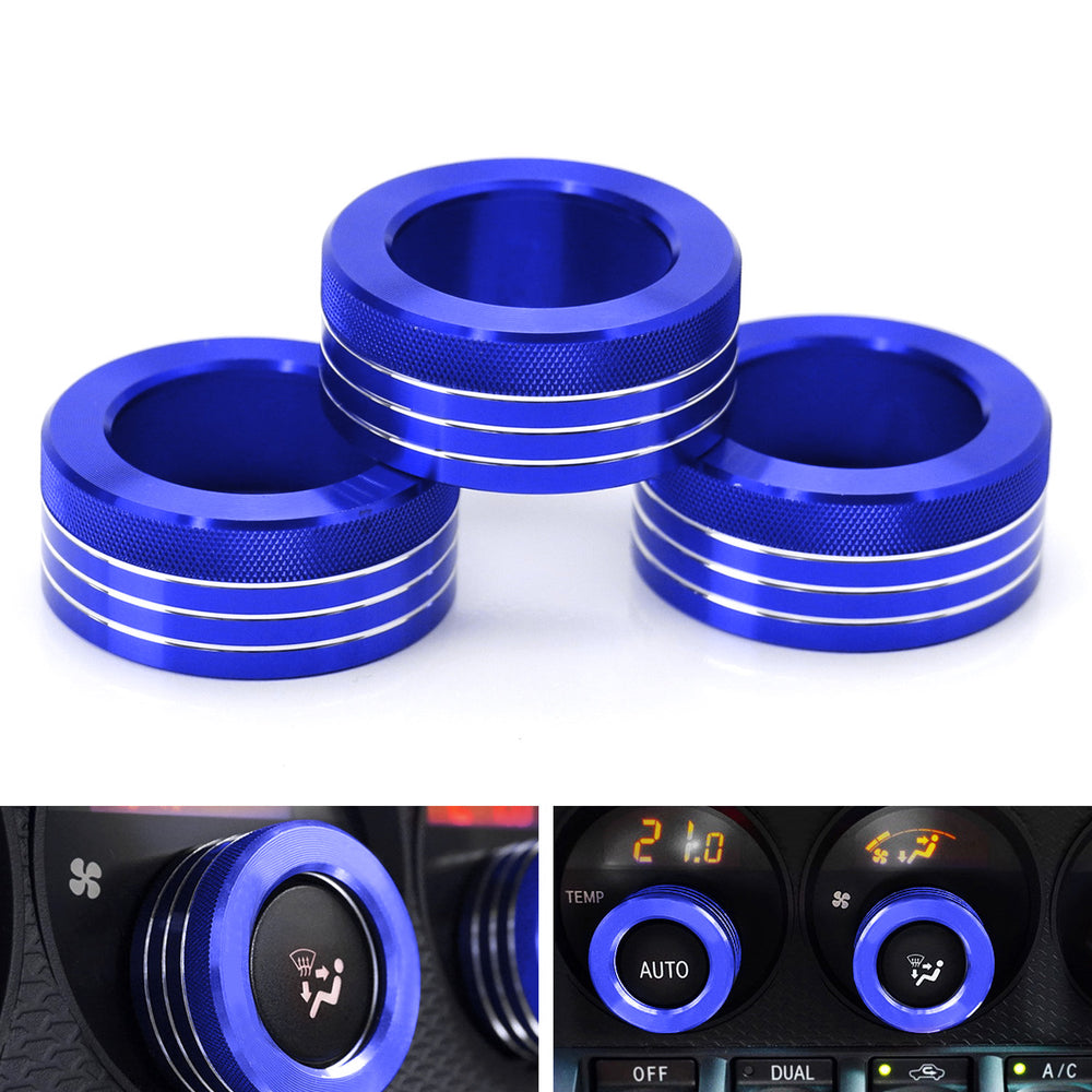 Blue AC Climate Control Switch Knob Ring Covers For Scion FR-S, Toyota 86, BRZ