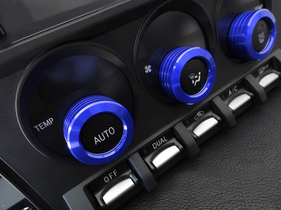 Blue AC Climate Control Switch Knob Ring Covers For Scion FR-S, Toyota 86, BRZ