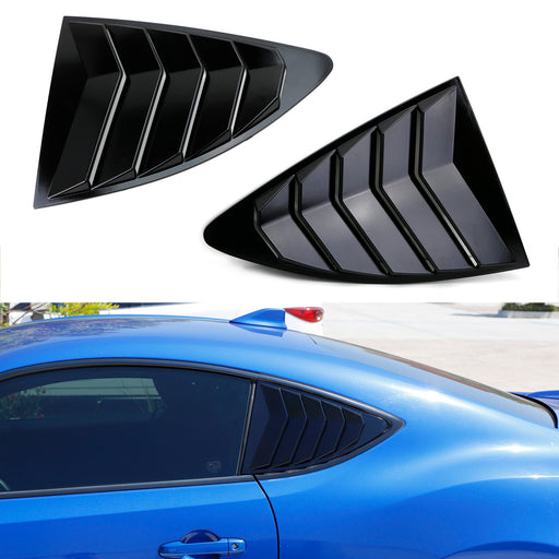 Gloss Black Rear Side Window Vent/Louvers For 2013-2021 Scion FRS 86 Subaru BRZ