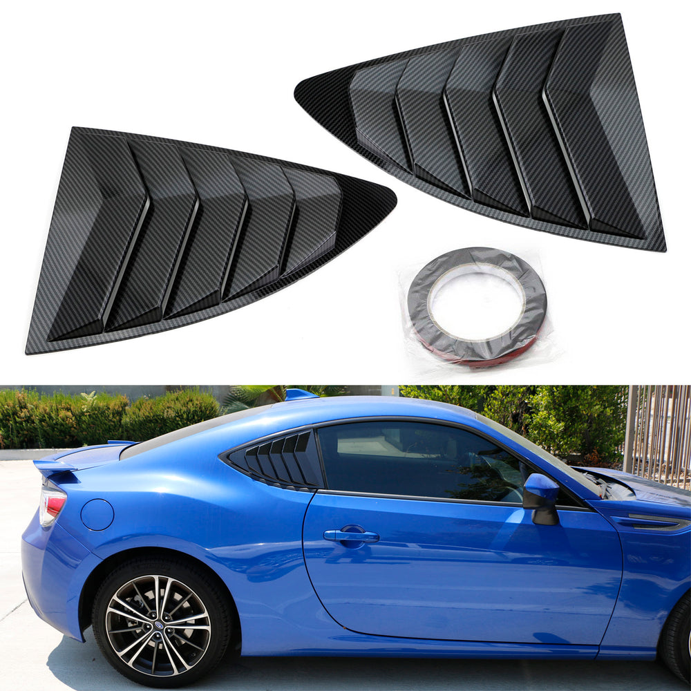 "Carbon Fiber" Rear Side Window Vent/Louvers For 2013-21 Scion FRS 86 Subaru BRZ