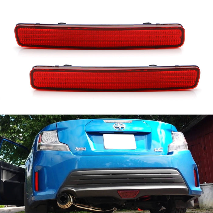 OE-Spec Red Rear Bumper Reflector Lens Assy For 12-17 Toyota Prius V, Scion tC