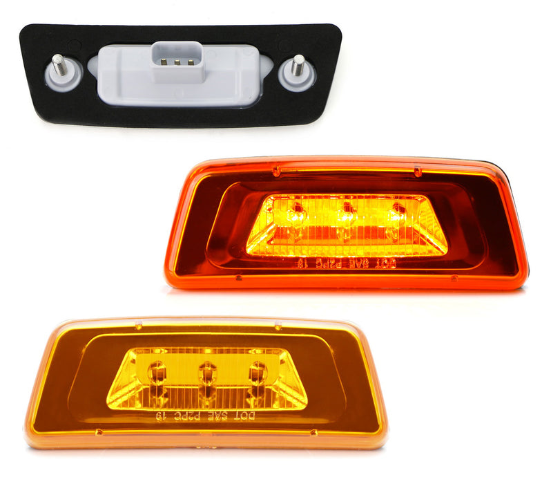 Amber Lens Amber LED Wheel Fender Side Marker Lights For Kenworth T680 T700 T880