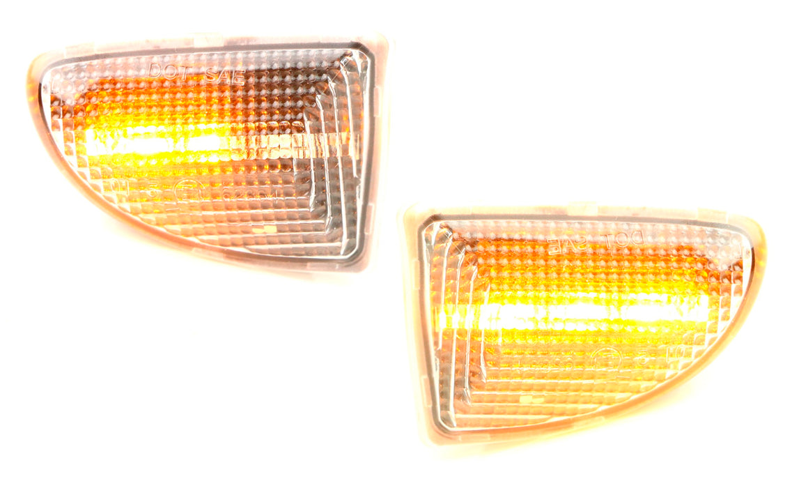 Clear Lens Amber Sequential LED Fender Side Marker Lights For 07-15 Smart Fortwo