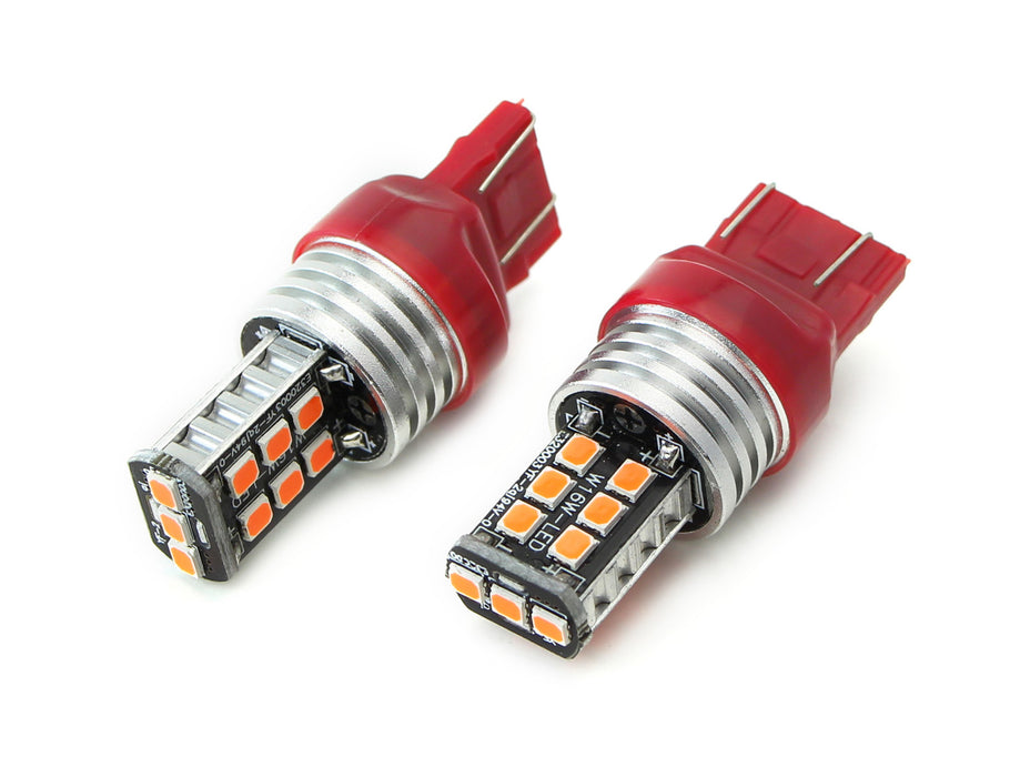 Strobe/Flashing Enabled Red 15-SMD 7443/T20 LED Bulbs For Brake/Tail Lights