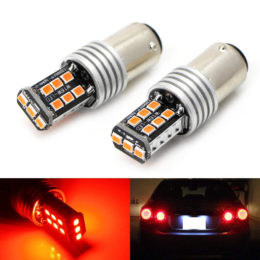 Strobe/Flashing Enabled Red 15-SMD 1157 P21/4W LED Bulbs For Brake/Tail Lights