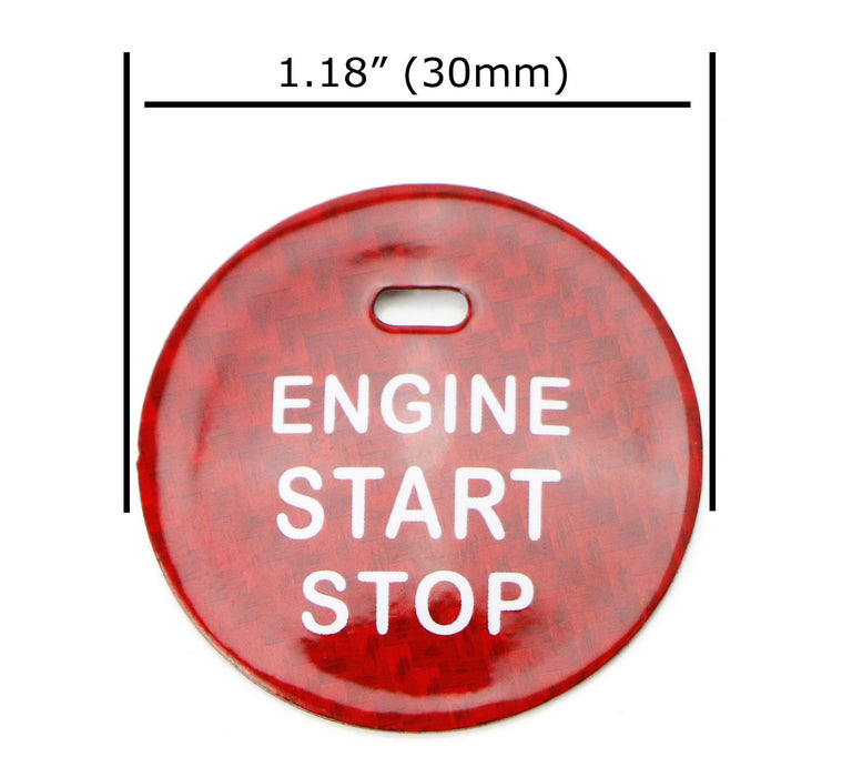 Red Real Carbon Fiber Engine Push Start Button For Subaru BRZ Crosstrek WRX STI