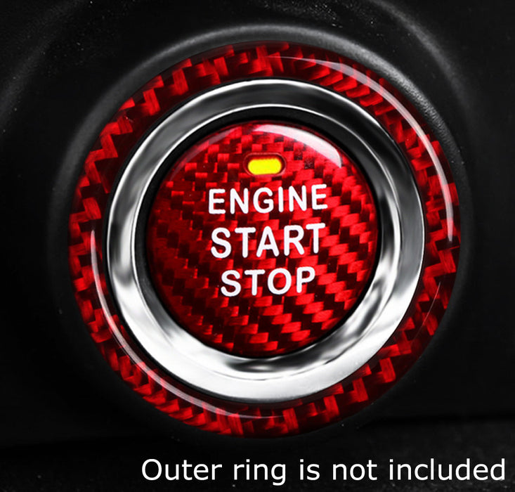 Red Real Carbon Fiber Engine Push Start Button For Subaru BRZ Crosstrek WRX STI