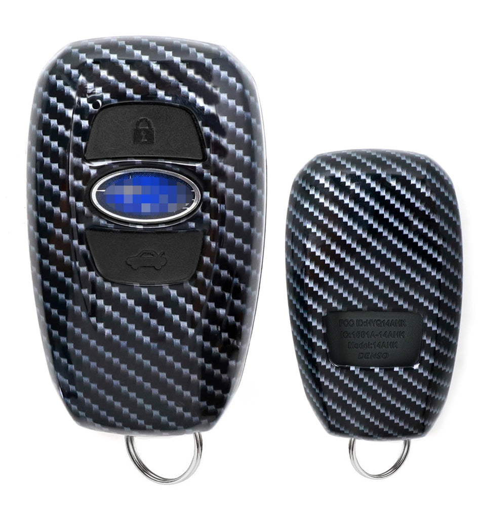 Black Carbon Fiber Pattern Key Fob Cover For Subaru BRZ Legacy Impreza WRX/Sti