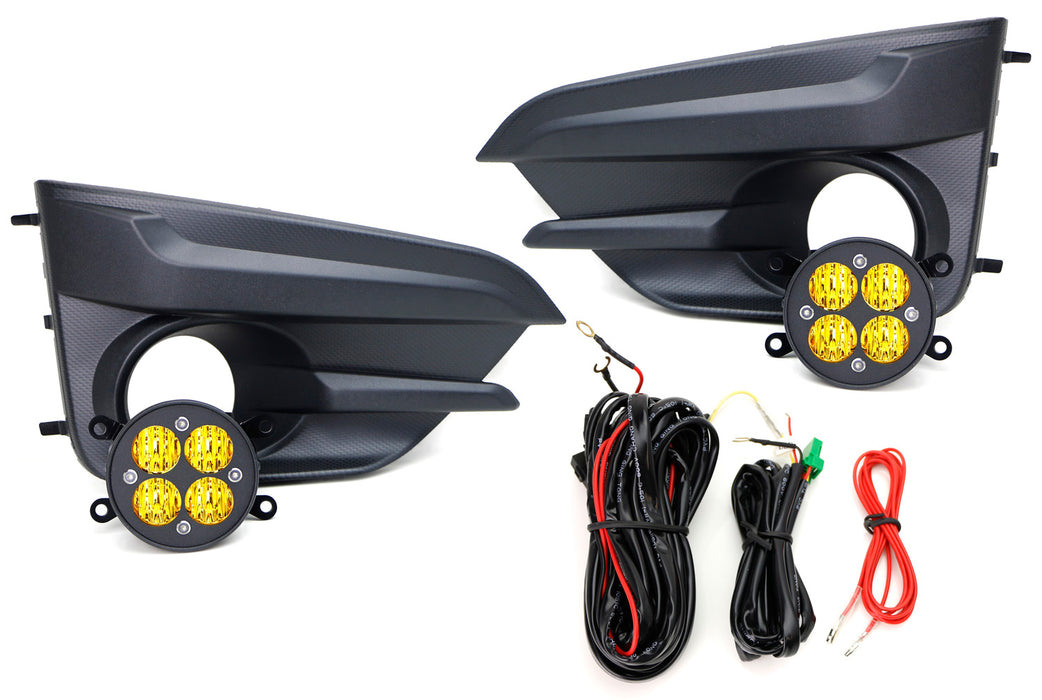 Yellow Lens LED Wide Angle SAE Flood Beam FogLight Kit For 17-19 Subaru Impreza