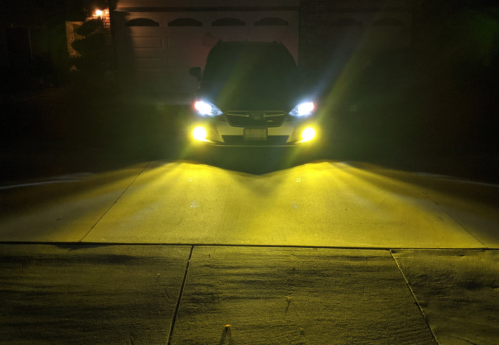 Yellow Lens LED Wide Angle SAE Flood Beam FogLight Kit For 17-19 Subaru Impreza