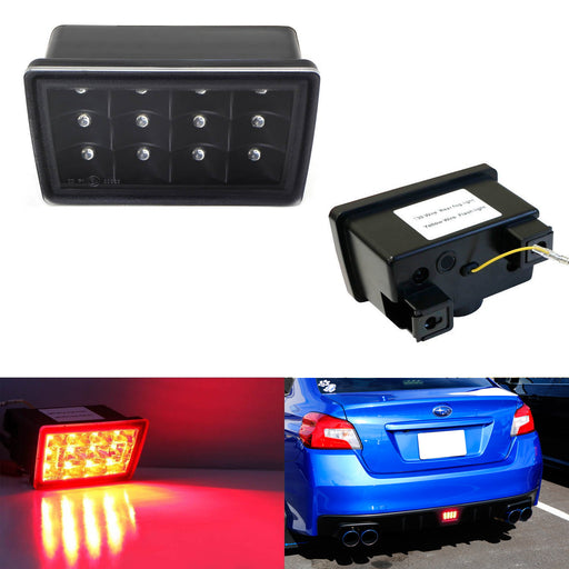 Black Lens F1 Style LED Rear Fog Light Kit For 11-21 Subaru WRX STi Impreza XV