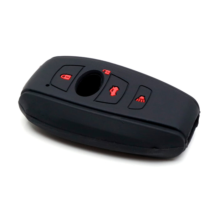 Black Silicone Key Fob Cover w/ Red Keys For Subaru BRZ Legacy Impreza WRX/Sti