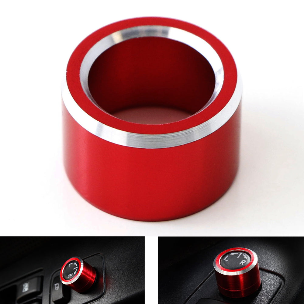 Red Aluminum Side Mirror Adjustment Button Knob Cover For Subaru WRX STI Impreza