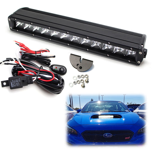 60W CREE LED Light Bar w/ Hood Scoop Mount Bracket, Wiring For 16-21 Subaru WRX