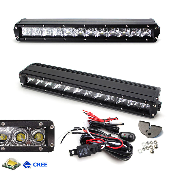 60W CREE LED Light Bar w/ Hood Scoop Mount Bracket, Wiring For 16-21 Subaru WRX