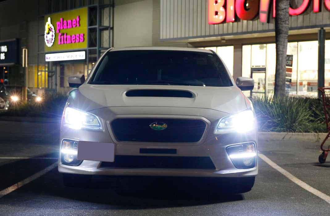 JDM S4 LED Daytime Running Lights DRL Fog Light Bezels For 15-17 Subaru WRX STi