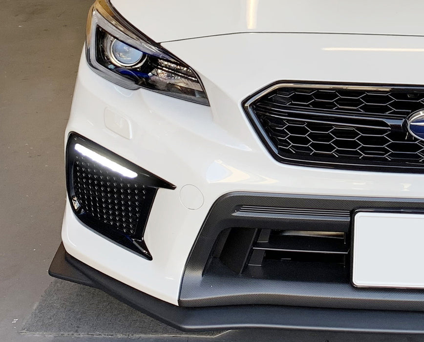 White/Amber Sequential/Switchback LED DRL Fog Bezels For 2018-21 Subaru WRX STI