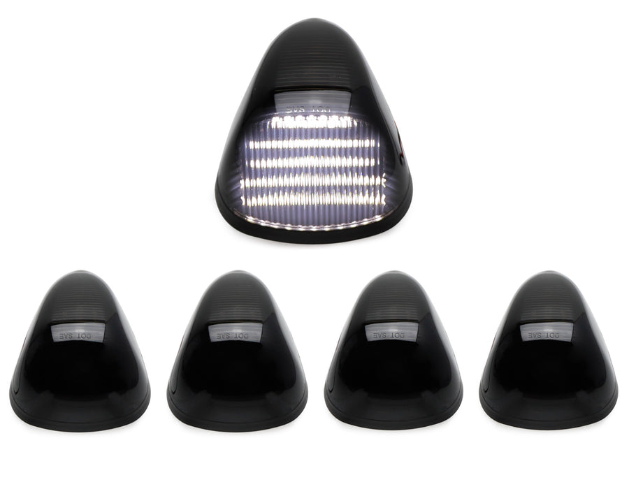 5pc Smoked Lens White Full LED Cab Roof Marker Lights For Ford 1999-06 F250 F350