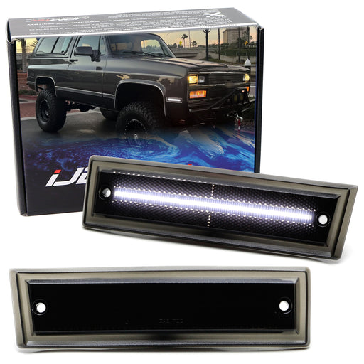 Smoke Lens White Full LED Strip Side Markers For Chevy/GMC Blazer Jimmy CK C1500