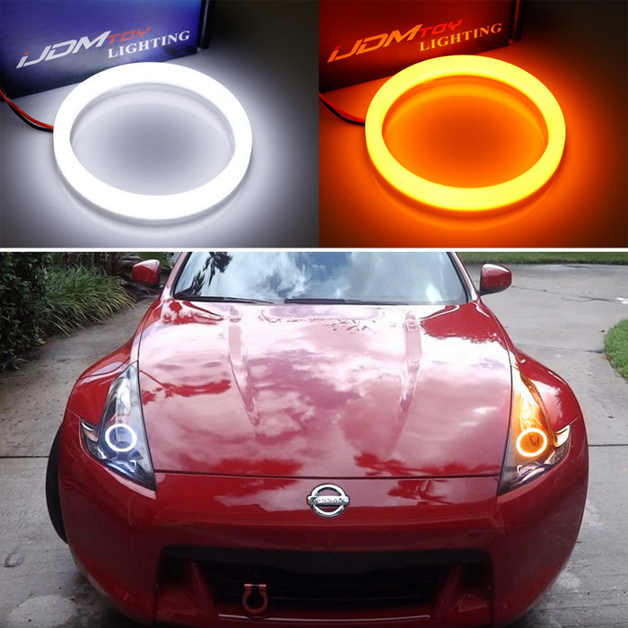 80mm White/Amber Switchback LED Halo Ring Kit For Headlight Fog Light Retrofit