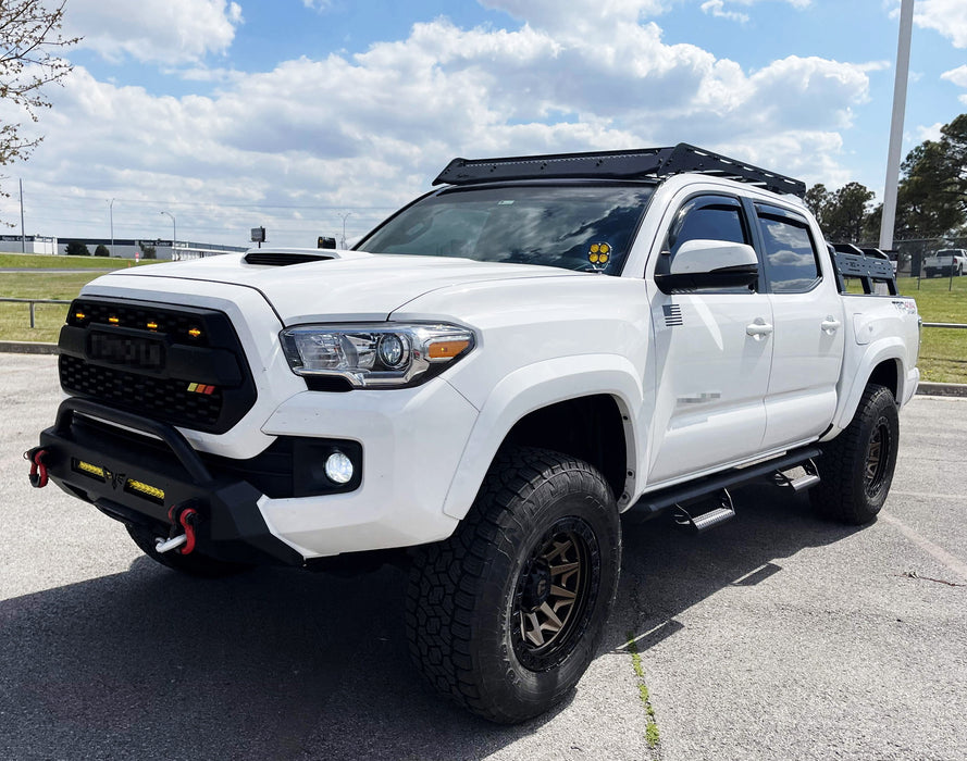 2500K Yellow Round LED A-Pillar Pod Light Kit w/ Bracket Wire For 2016-23 Tacoma