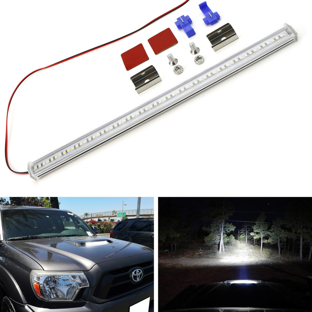 57-LED Rigid Slim Fit Hood Scoop Mount Lightbar For Toyota 12-15 Tacoma, 4Runner