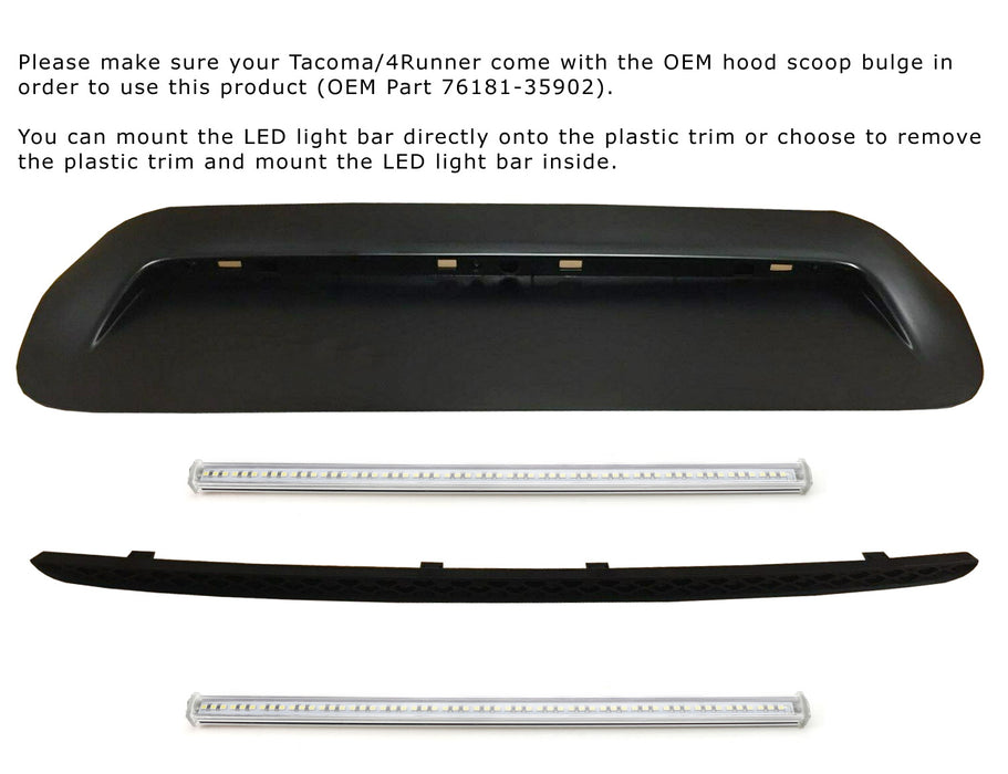 57-LED Rigid Slim Fit Hood Scoop Mount Lightbar For Toyota 12-15 Tacoma, 4Runner