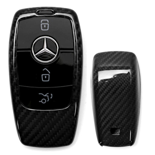 Real/Genuine Black Carbon Fiber Smart Key Fob Shell For Mercedes New A C CLA CLS