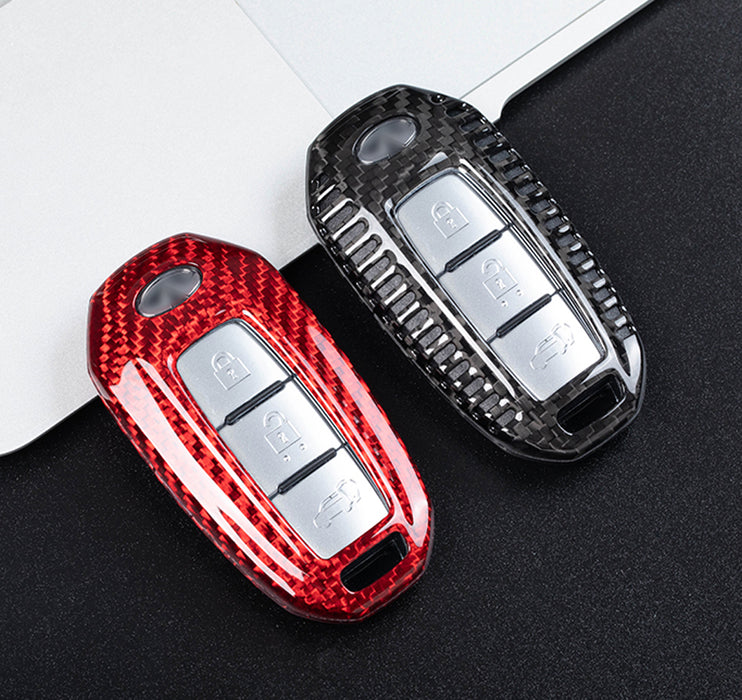 Real/Genuine Red Carbon Fiber Key Fob Shell For Infiniti 20-up Q50 Q60 QX50 QX55