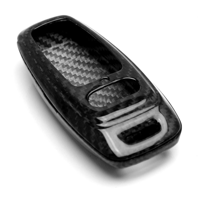 Real/Genuine Black Carbon Fiber Smart Key Fob Shell For Audi 19-up A6 A7 E-Tron