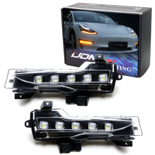 Switchback LED Fog/DRL Kit w/ Sequential Blink Turn Signal For Tesla Model 3 Y