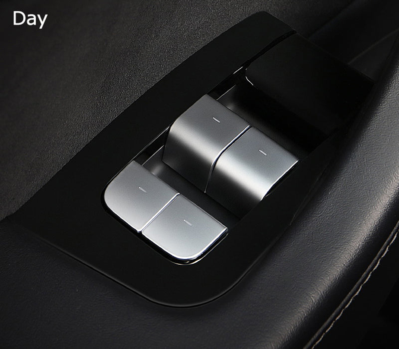 Side Door Open Switch/Window Up/Down Button Decoration Trims For17+Tesla 3 20+ Y