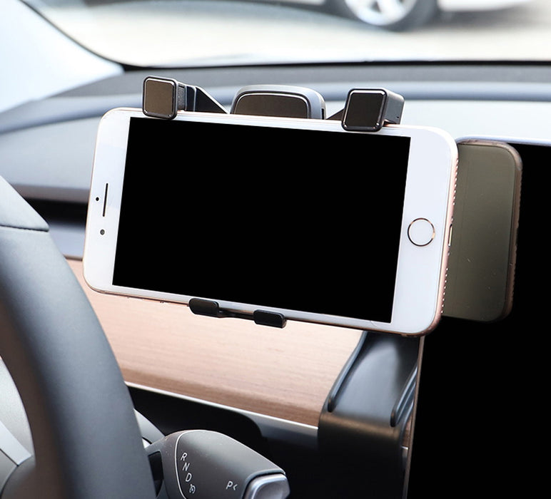 Smartphone Gravity Holder w/Exact Fit Clip-On Dash Mount For Tesla Model 3