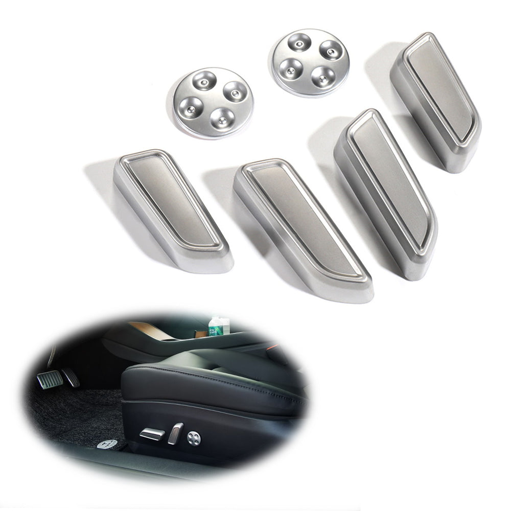 6pc Satin Silver Decor Trims For Model 3 and Model Y Front Driver/Passenger Seat