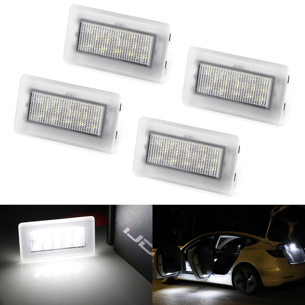 4x High Power LED Interior Light Kit For Tesla S 3 X Side Door, Trunk Area, etc